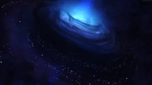A Blue Space With A Black Hole In The Middle Wallpaper