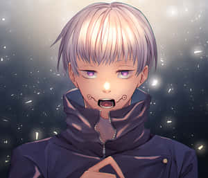 A Boy With Purple Hair And A Black Jacket Wallpaper