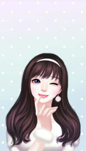 A Bright And Cheerful Cartoon Girl Wallpaper