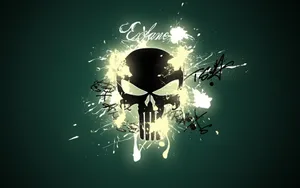 A Brilliant Display Of Fireworks Illuminates The Iconic Punisher Skull. Wallpaper