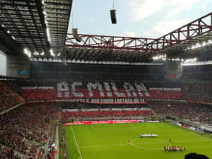 A C Milan Tifo Displayat San Siro Stadium Wallpaper