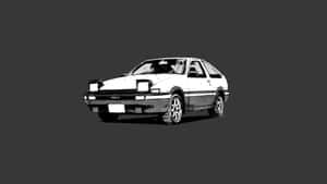 A Car Is Shown In Black And White On A Gray Background Wallpaper