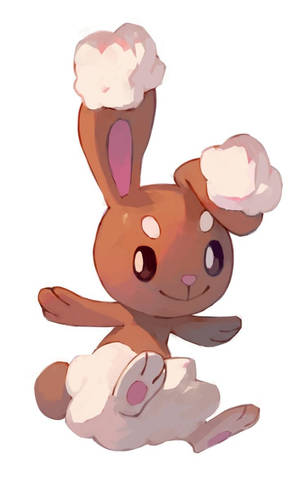 A Cartoon Bunny With A White Cloud On Its Head Wallpaper