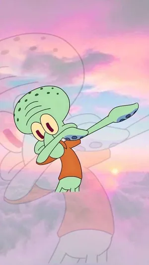 A Cartoon Character Is Flying In The Sky Wallpaper