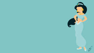 A Cartoon Princess In A Blue Dress Wallpaper