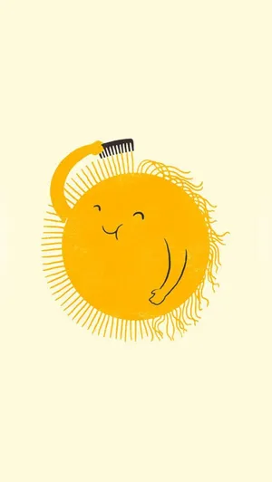A Cartoon Sun With A Comb On It Wallpaper