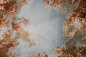 A Ceiling With Angels And Angels Wallpaper