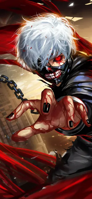 A Character With Red Hair And Chains Wallpaper