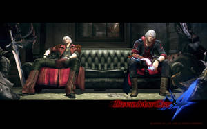 A Clash Between Heroes - Dante And Nero From Devil May Cry Wallpaper