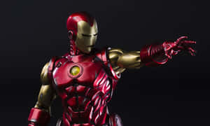 A Classic Iron Man Standing Against The Sunset. Wallpaper