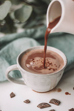 A Close-up Of A Warm, Delicious Hot Chocolate Drink Wallpaper