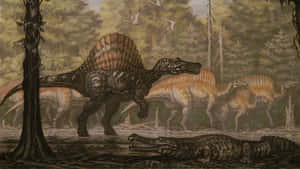 A Closeup Of The Extinct Spinosaurus Wallpaper