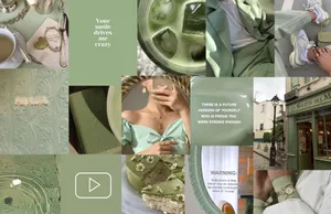 A Collage Of Photos Of People In Green Clothes Wallpaper