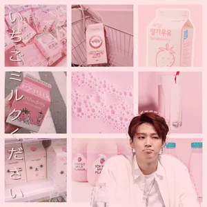 A Collage Of Pictures Of A Man With A Bottle Of Milk Wallpaper