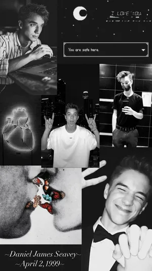 A Collage Of Pictures Of People With A Black Background Wallpaper