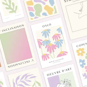 A Collection Of Different Posters With Different Designs Wallpaper