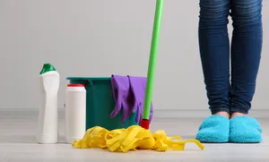 A Complete Set Of House Cleaning Supplies Wallpaper