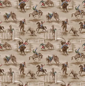 A Cowboy And Cowgirl Pattern With Horses And Cowboys Wallpaper