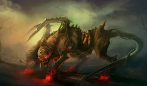 A Creature With A Large Head And A Large Tail Wallpaper