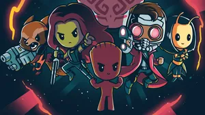 A Cute 4k Guardians Of The Galaxy Fan Art Wallpaper