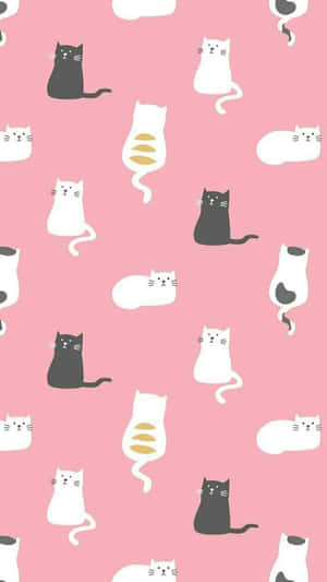 A Cute Cat Pattern For All Cat Lovers Wallpaper