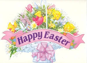 A Cute Easter Bunny Holding An Easter Egg Wallpaper