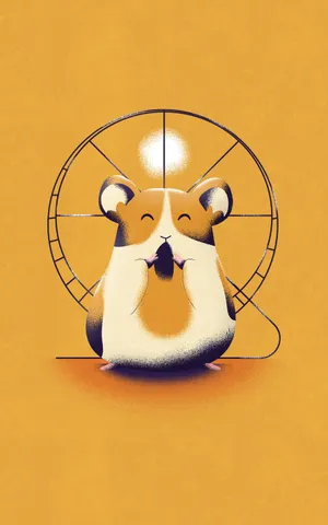 A Cute Fluffy Hamster Looking Curiously Around Wallpaper