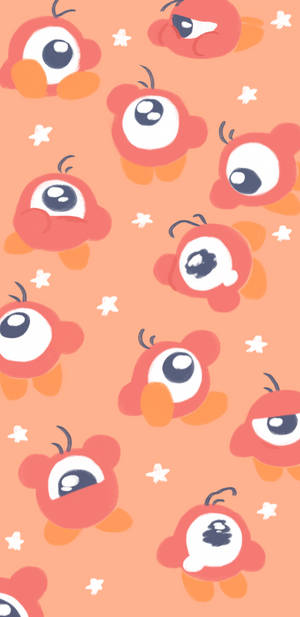 A Cute Kirbey Character With A Cool Pink Aesthetic Wallpaper