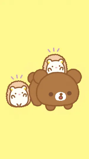 A Cute Rilakkuma Bear Sitting In A Flower Field Wallpaper