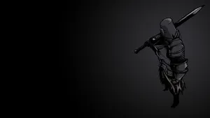 A Dark Knight With A Sword On A Dark Background Wallpaper