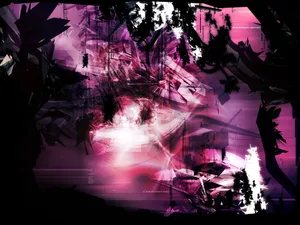 A Dark Purple Background With A Pink Flower Wallpaper