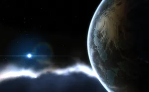 A Dazzling Journey - Eve Online Spaceship Traversing The Cosmic Oceans Wallpaper