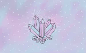 A Drawing Of A Crystal With A Pink Background Wallpaper