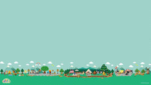 A Dreamy, Calming Animal Crossing Village. Wallpaper