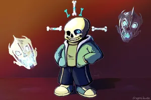 A Fan-art Of Undertale's Sans And Bones. Wallpaper