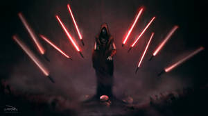 A Female Sith Ready To Go Into Battle Wallpaper