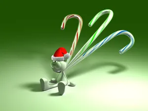 A Festive 3d Christmas Scene Wallpaper
