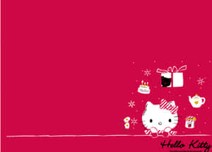 A Festive Hello Kitty In Xmas Gear Wallpaper