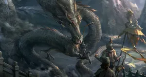 A Fierce Mythical Dragon Unleashed To Soar The Sky Wallpaper