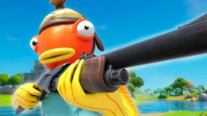 A Fish Holding A Gun In A Cartoon Wallpaper