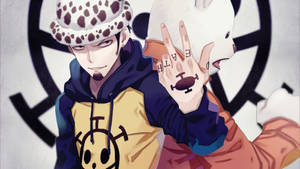 A Friendship Between Pirates Bepo And Trafalgar Law Wallpaper