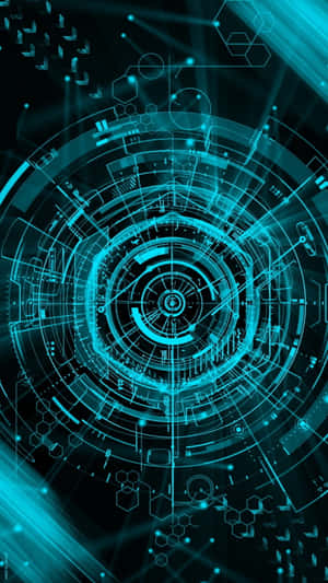 A Futuristic Blue Background With A Circular Shape Wallpaper
