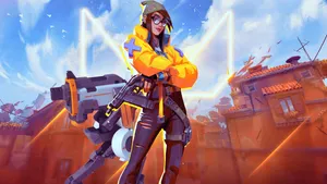 A Futuristic Robotic Figure Surrounded By A Brightly Colored Electrical Force Wallpaper