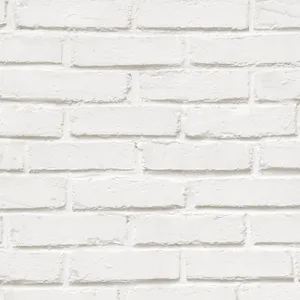 A Gapped Running Bond White Brick Wall Wallpaper