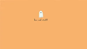 A Ghost On An Orange Background With The Words Be Well Wallpaper