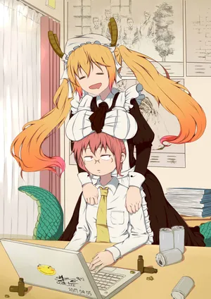 A Girl Is Sitting On A Laptop With A Mermaid On It Wallpaper