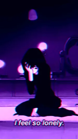 A Girl Sitting On The Floor With The Words I Feel So Lonely Wallpaper