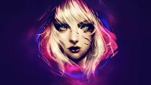 A Girl With Blue Eyes And Pink Hair Wallpaper