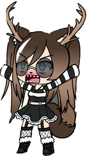 A Girl With Horns And A Dress Wallpaper