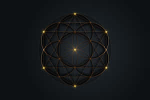 A Golden Flower Of Life On A Black Background Wallpaper